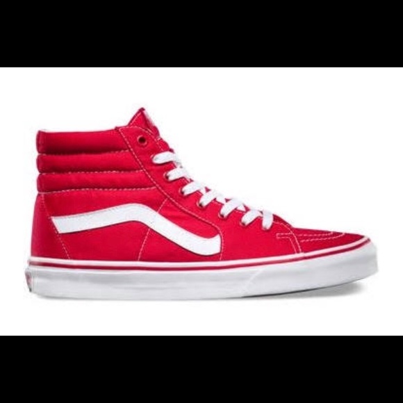 all red high top vans